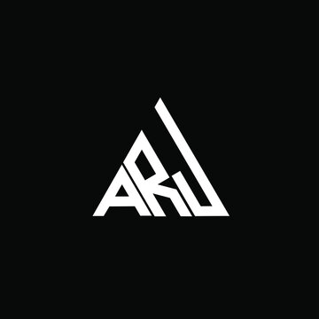 A R J letter logo creative design on black color background. ARJ icon