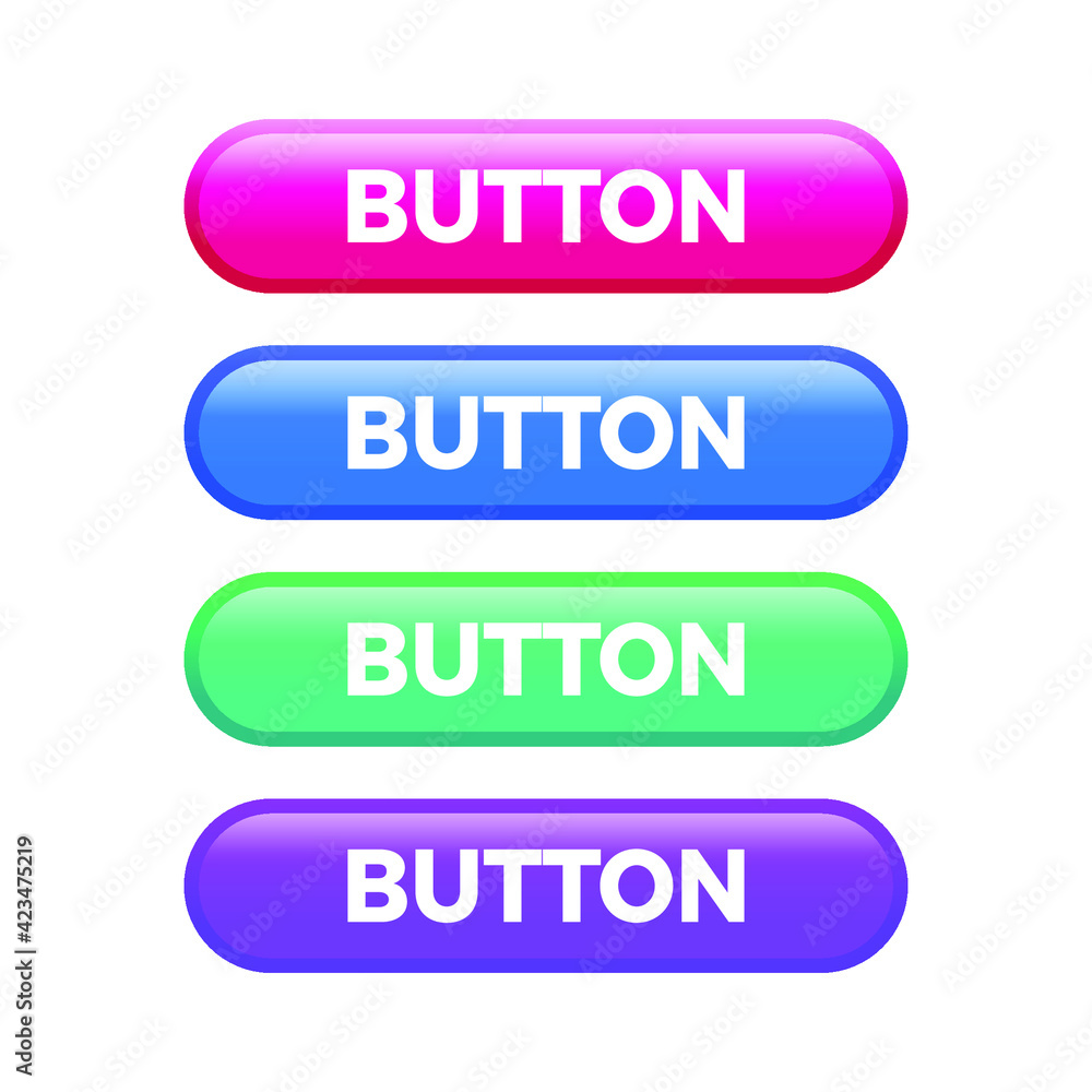 Aufkleber set of vector modern material style buttons. different gradient colors and icons. eps10 vector illus