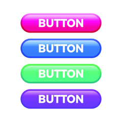 Set of vector modern material style buttons. Different gradient colors and icons. Eps10 vector illustration.