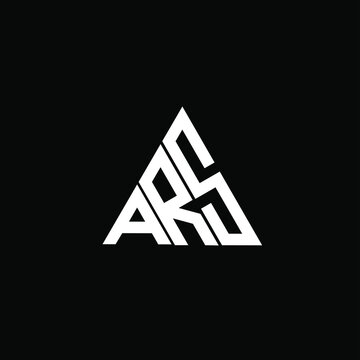 A R S letter logo creative design on black color background. ARS icon