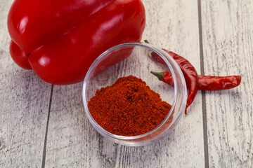 Paprika powder in the bowl