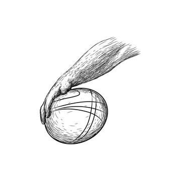 Hand drawing of hand ball