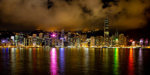 Fototapeta na wymiar Hong Kong night sky