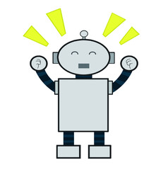 A cute robot with a happy smile