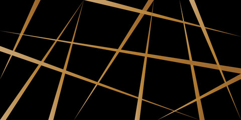 Geometric of diagonal stripe pattern. Design futuristic gold on black background. Design print for illustration, texture, textile, wallpaper, background.