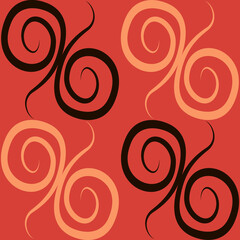 Seamless texture, pattern on a square background - colored curls. Abstraction.