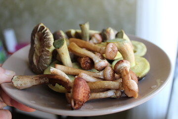 Mushrooms on a plate