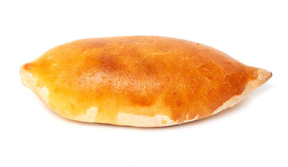 Pie with cabbage isolated on a white background.