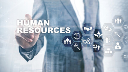 Fototapeta na wymiar Human Resources HR management concept. Human resources pool, customer care and employees
