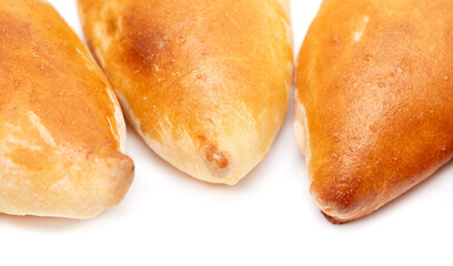 Cabbage patties isolated on a white background.