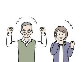 年配の女性 シニア 高齢者 人々 困る 悩む 不満 ポーズ 仕草 セット イラスト素材 Wall Mural Senryu