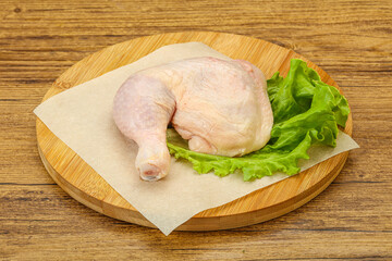 Raw chicken leg for cooking