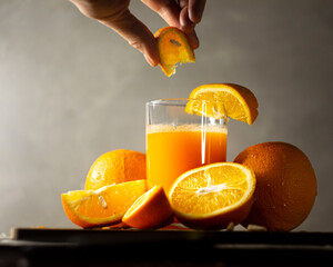 orange juice and oranges