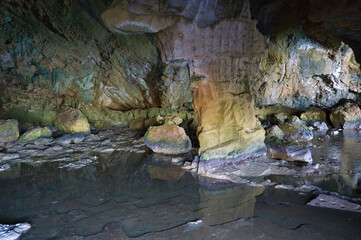 view of Cova Tallada located in Denia, province of Alicante, Spain