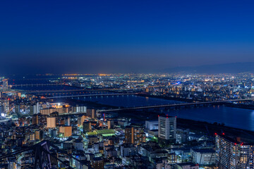 [大阪府]大阪中心部の夜景（梅田スカイビル）