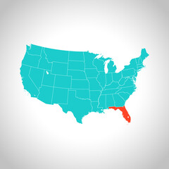 Plakat map of Florida