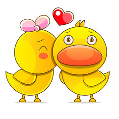  Duck, duck, goose funny cartoon children game illustration. Cute vector birds