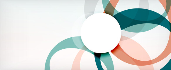 Obraz premium Ring geometric shapes, o letter repetition wallpaper. Abstract background for business or technology presentations, internet posters or web brochure covers