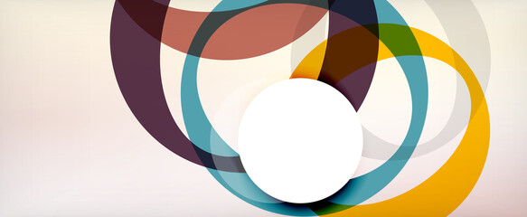 Fototapeta premium Ring geometric shapes, o letter repetition wallpaper. Abstract background for business or technology presentations, internet posters or web brochure covers
