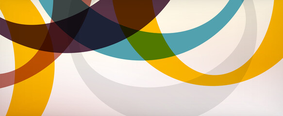 Obraz premium Ring geometric shapes, o letter repetition wallpaper. Abstract background for business or technology presentations, internet posters or web brochure covers