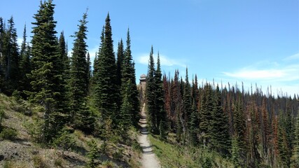 Wooden house on top of a mountain in Glacier National park