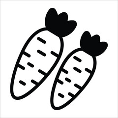 carrot, healthy flat line icon 