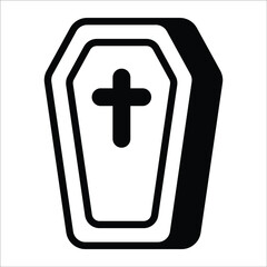 Obraz premium coffin, ghost flat line icon concept