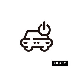 Electric Car Line Icon. Car Charger Icon or Logo sign Vector illustration