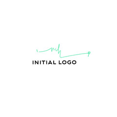 Initial mh beauty monogram and elegant logo design