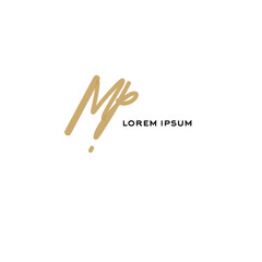 Initial mp beauty monogram and elegant logo design