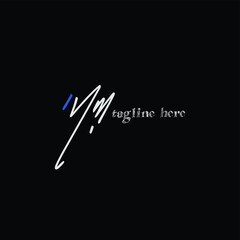 Initial Mm beauty monogram and elegant logo design