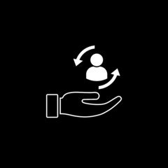Customer care icon isolated on dark background