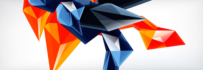 Vector 3d triangles and pyramids abstract background for business or technology presentations, internet posters or web brochure covers