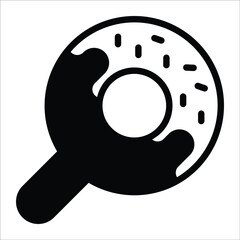 donut, ice cream flat line icon             