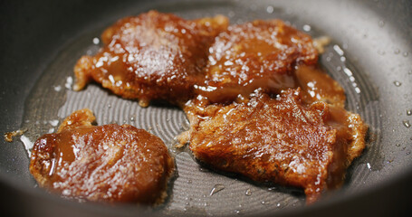 Grill chinese sticky rice cake for lunar new year