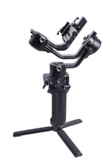 Gimbal stabilizer for camera isolated on white background