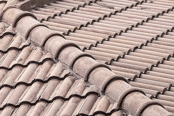 clay roof house traditional brown ribbed background