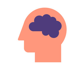 thought imagination brain intellect single isolated icon with flat style