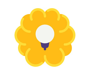 brain idea bulb single isolated icon with flat style