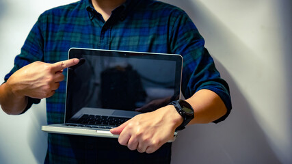 Young business man and digital number of stock market background to represent successful in investment marketing. Find out the best solution in business and financial as concept.