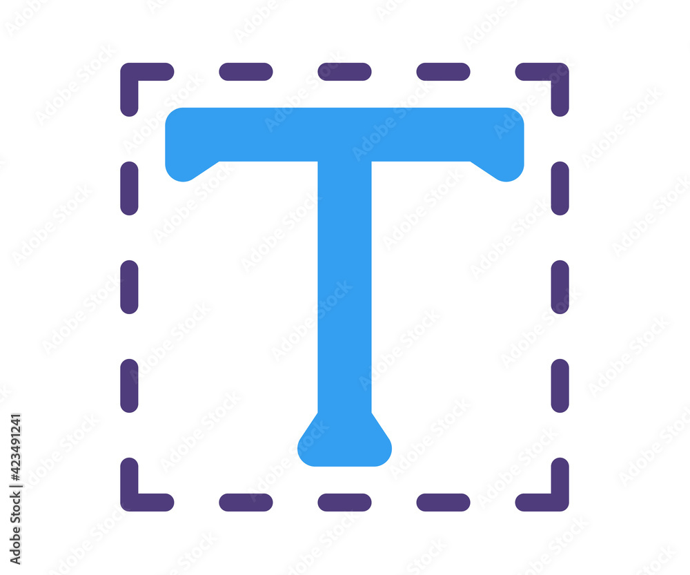 Poster typography text tool single isolated icon with flat style