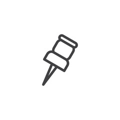 Push pin icon vector, solid illustration