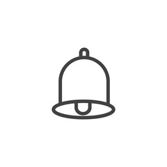 Notification bell icon for incoming inbox message. Vector ringing bell and notification number sign for alarm clock 
