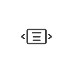 Simple arrow icon. Vector illustration. right and left arrow with box, simple black arrow icon isolated on white background. Next arrow icon symbol vector.