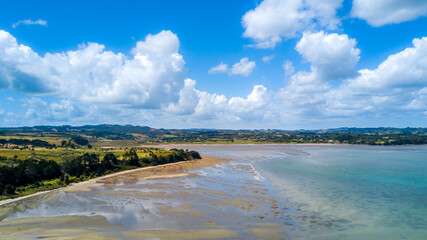 Remote empty beach. Auckland, New Zealand.