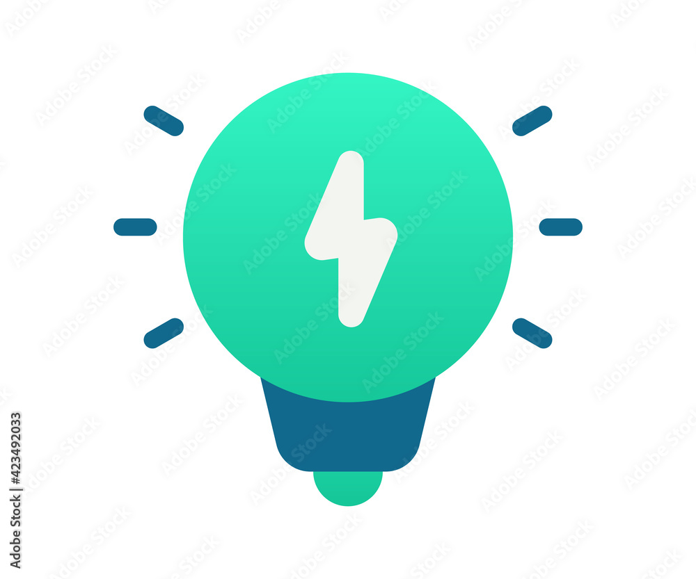 Poster idea light bulb energy single isolated icon with gradient style
