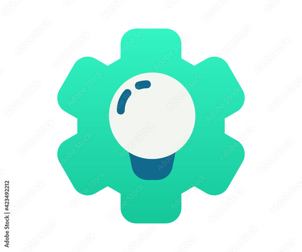 Poster creative process gear single isolated icon with gradient style