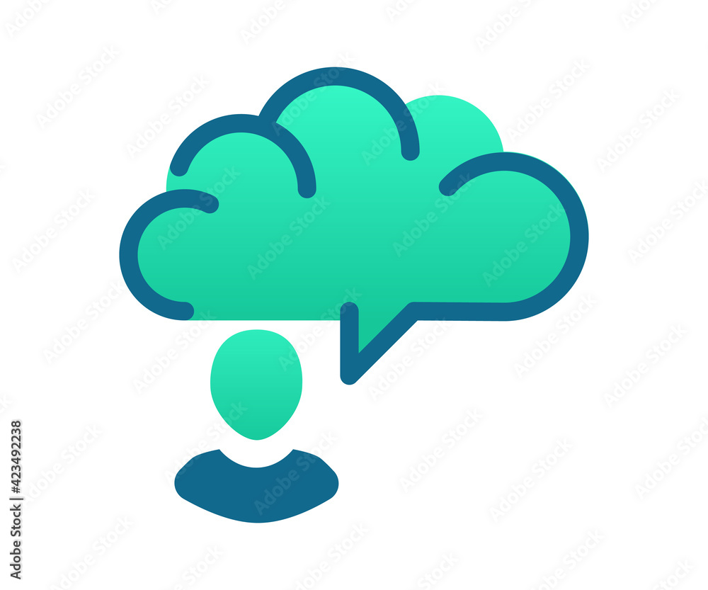 Poster chart imagine thought single isolated icon with gradient style