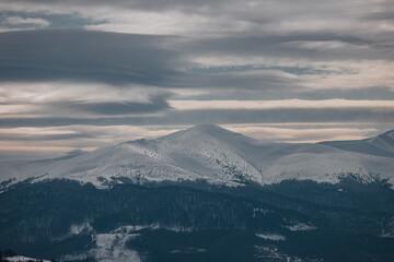Beautiful Snowy peaks of Carpathians