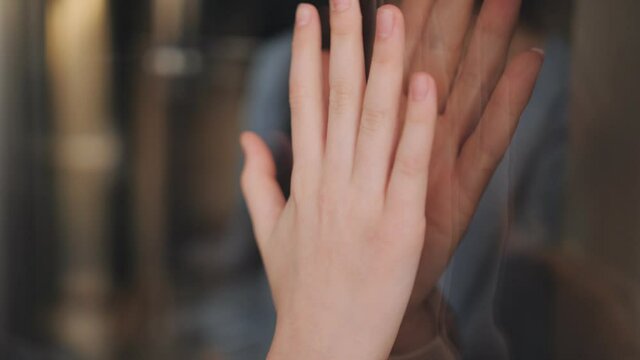 Social distancing and communication through the hospital window of the mother with the child during the pandemic and lockdown of coronavirus infection.